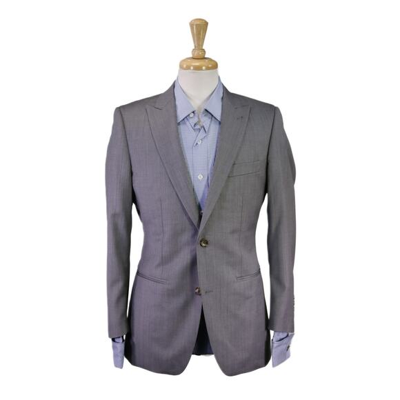Indochino Custom Gray Pinstripe Peak Lapel Slim Fit 2-Btn Blazer Jacket 36S - Picture 1 of 8